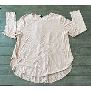 Ann Taylor Women's Light Pink Long Sleeve High Low Top Size XL